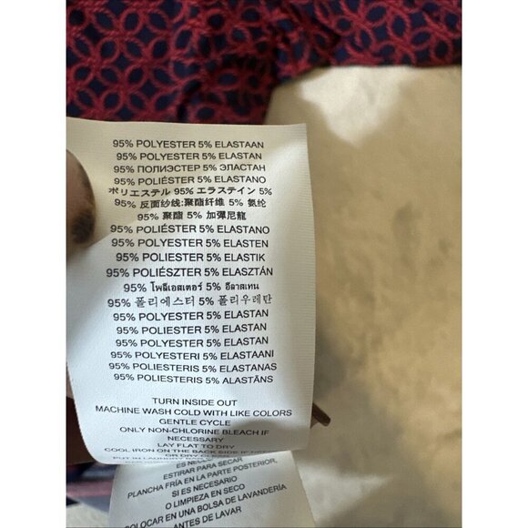 Michael Kors Plus Size 3X Lace Up V-Neck Tunic Blouse Geometric Print - Picture 4 of 11